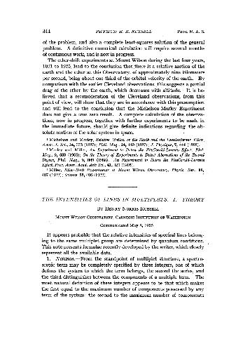 The Intensities of Lines in Multiplets I. Theory