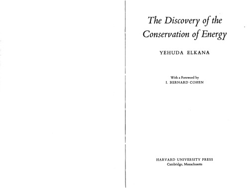 The Discovery of the Conservation of Energy