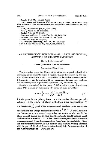 The Intensity of Reflection of X-Rays by Lithium, Sodium and Calcium Fluorides