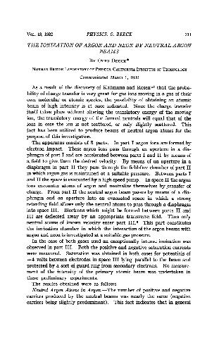 The Ionization of Argon and Neon by Neutral Argon Beam