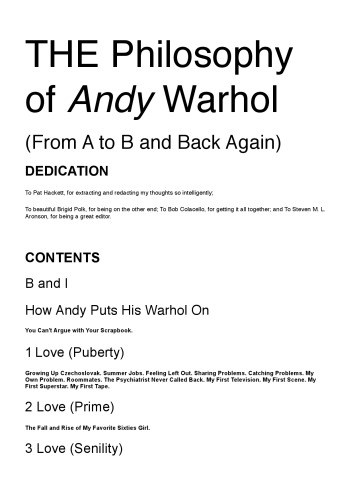The Philosophy of Andy Warhol