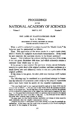 The Laws of Elastico-Viscous Flow