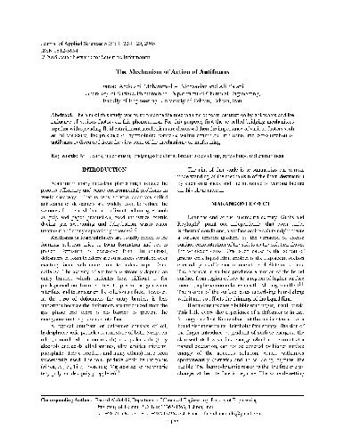 The Mechanism Action Antifoams
