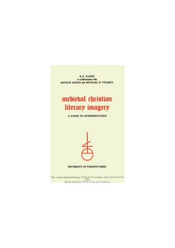 Medieval Christian Literary Imagery: A Guide to Interpretation