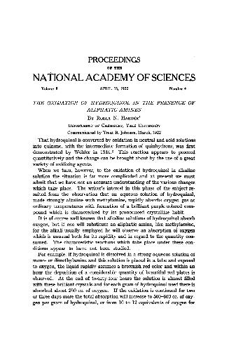The Oxidation of Hydroquinol in the Presence of Aliphatic Amines