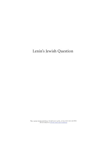 Lenin’s Jewish Question