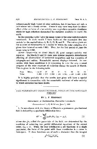 The Permanent Gravitational Field in the Einstein Theory