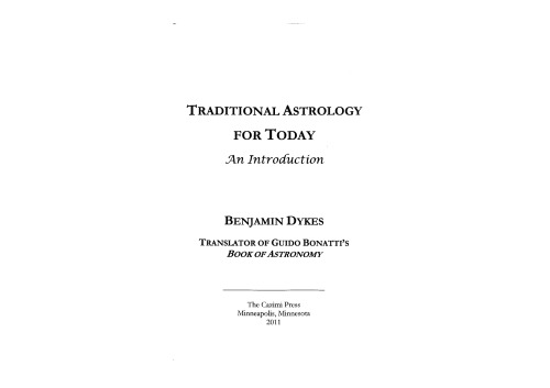 Traditional Astrology for Today: An Introduction
