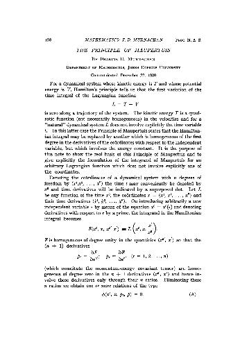 The Principle of Maupertuis