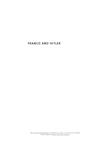 Franco and Hitler : Spain, Germany, and World War II