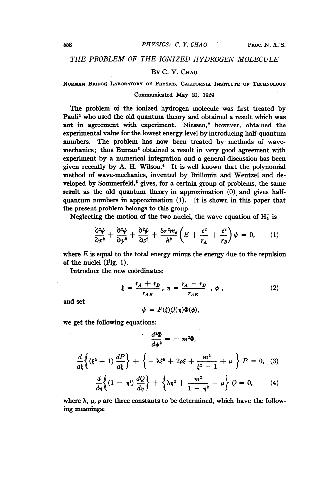 The problem of the ionized hydrogen molecule
