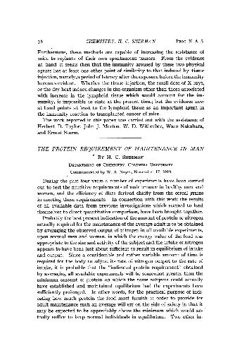 The Protein Requirement of Maintenance in Man