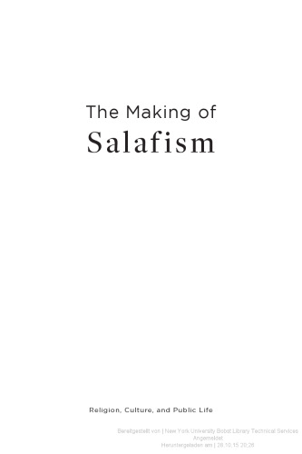 The Making of Salafism: Islamic Reform in the Twentieth Century