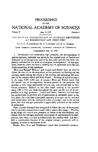 The rate of decomposition of nitrogen pentoxide at moderately low pressure
