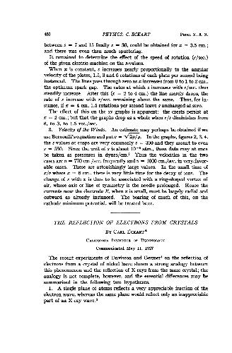 The Reflection of Electrons from Crystals