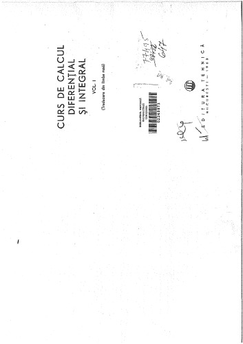 Curs de calcul diferential si integral