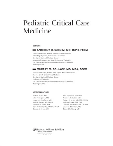 Pediatric Critical Care Medicine