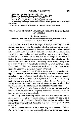 The Shapes of Group Molecules Forming the Surfaces of Liquids