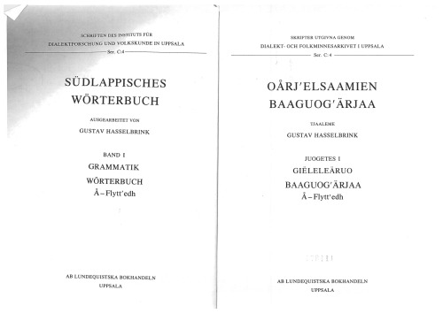 Südlappisches Wörterbuch / Oårj'elsaamien baaguog'ärjaa