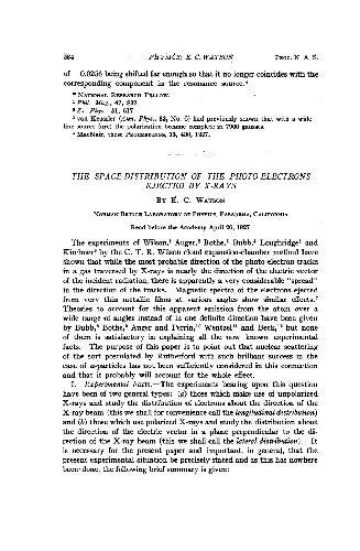The Space-Distribution of the Photo-Electrons Ejected by X-Rays
