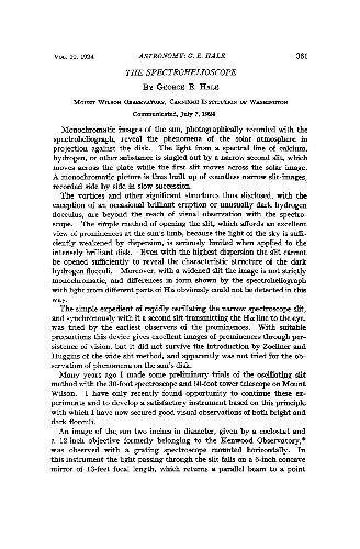 The Spectrohelioscope