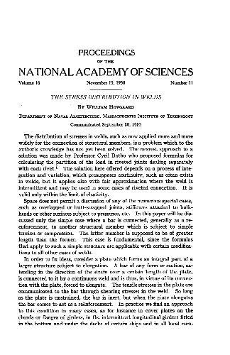The stress distribution in welds