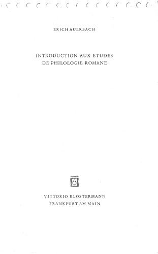 Introduction aux études de philologie romane