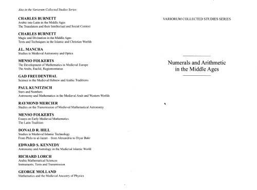 Numerals and Arithmetic in the Middle Ages