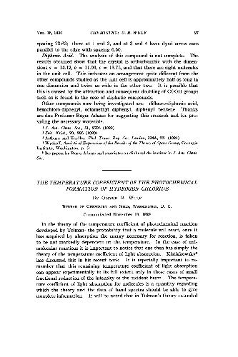 The Temperature Coefficient of the Photochemical Formation of Hydrogen Chloride