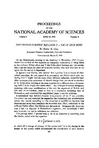 The Thermo-Electric Equation P = TdV/dT Once More