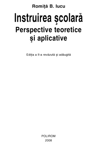 Instruirea scolară - Perspective teoretice şi aplicative