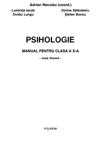 Psihologie. Manual pentru clasa a X-a