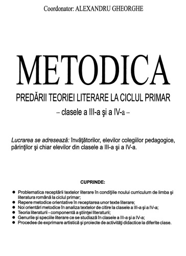 Metodica predarii teoriei literare la ciclul primar
