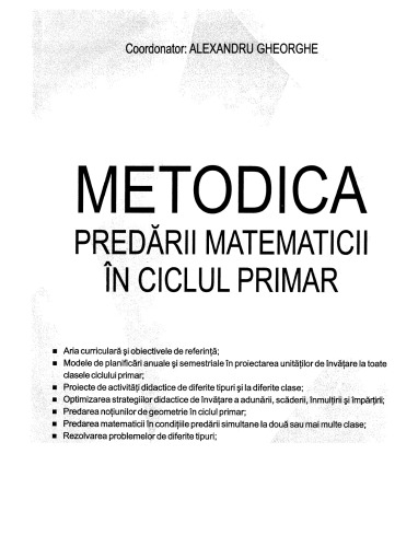Metodica predarii matematicii in ciclul primar