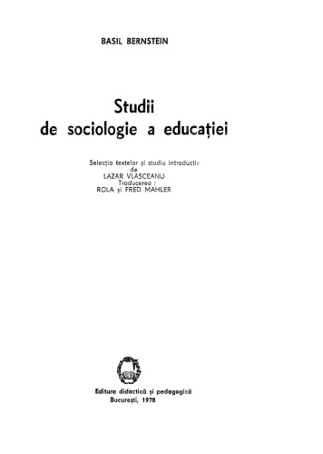 Studii de sociologie a educatiei