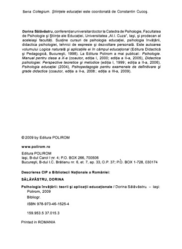 Psihologia invatarii-teorii si aplicatii educationale