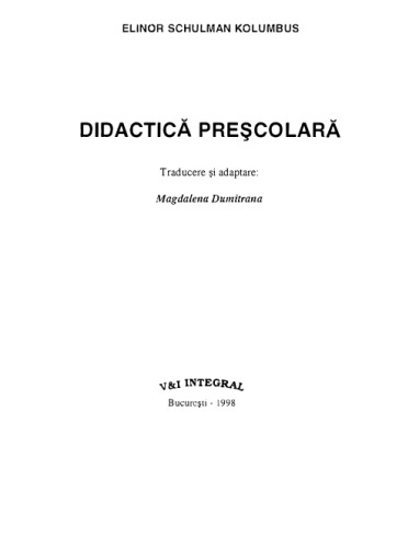 Didactica prescolara