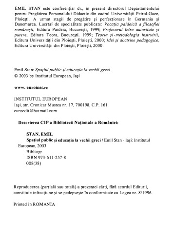 Spatiul public si educatia la vechii greci