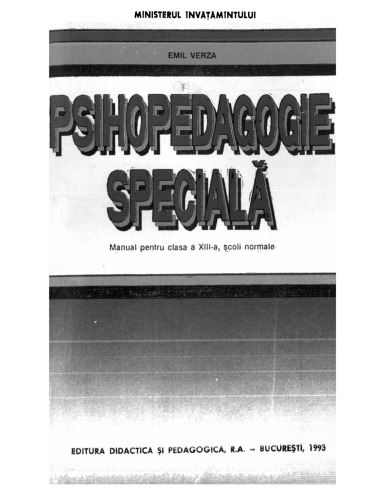 Emil Verza - Psihopedagogie speciala