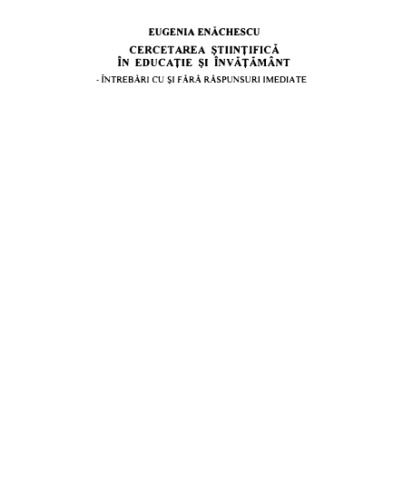 Cercetarea stiintifica in educatie si invatamant