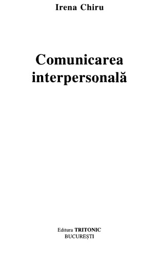 Irena Chiru - Comunicare interpersonala