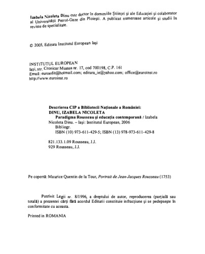 Paradigma Rousseau si educatia contemporana