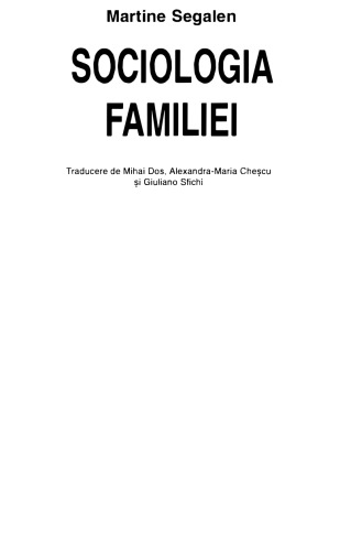 Martine Segalen - Sociologia familiei