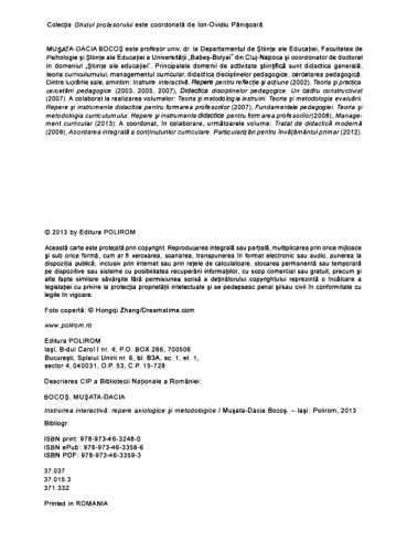 Instruirea interactiva-repere axiologice si metodologice