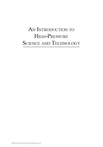 Introduction to high-pressure science and technology