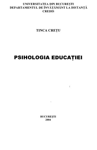 Tinca Cretu - Psihologia educatiei CREDIS 2004