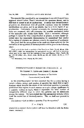 Thermodynamics Based on Statistics II