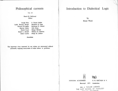 Introduction to Dialectical Logic