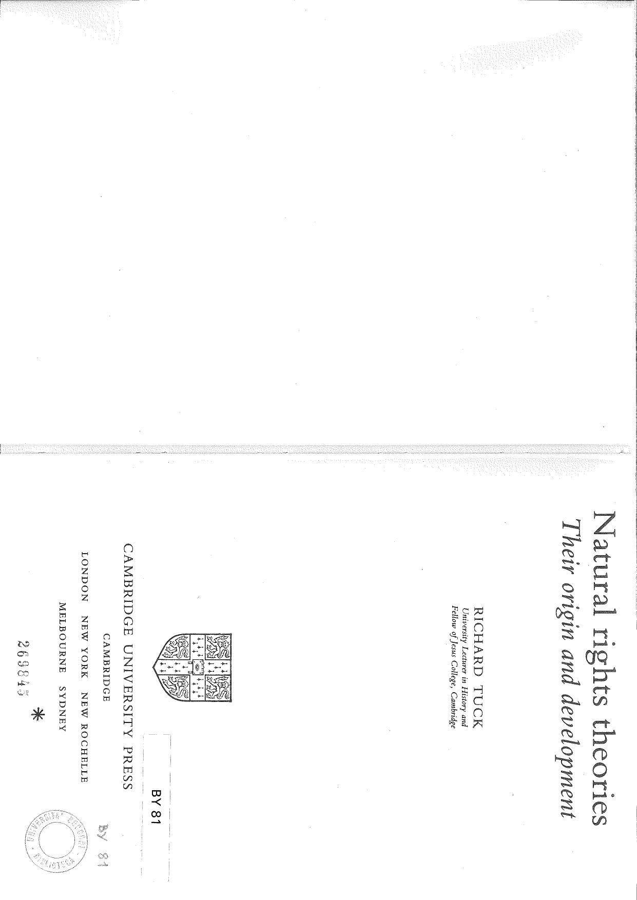 Natural rights theories : their origin and development