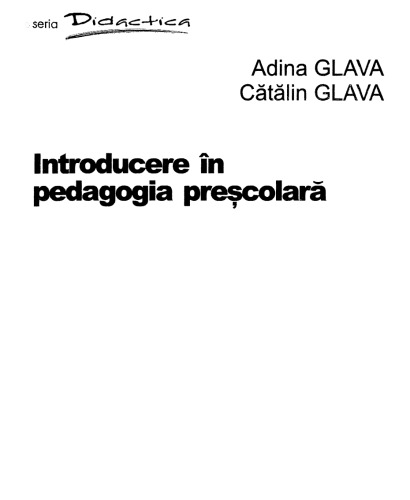 Introducere in pedagogia prescolara